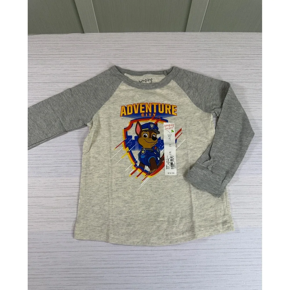 Jumping Beans Paw Patrol Chase Adventure City Long Sleeve Shirt Kids 3T New